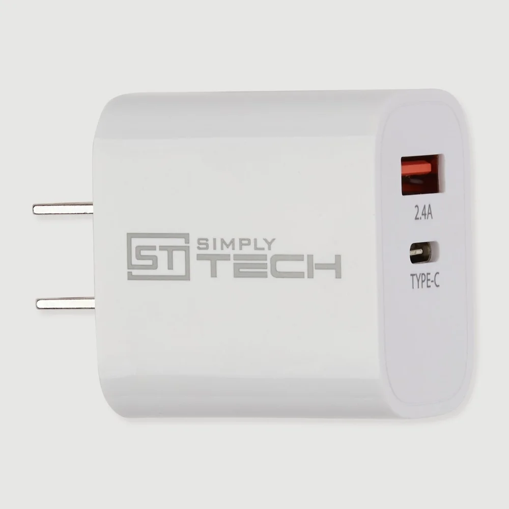 Dual Port Wall Charger - White